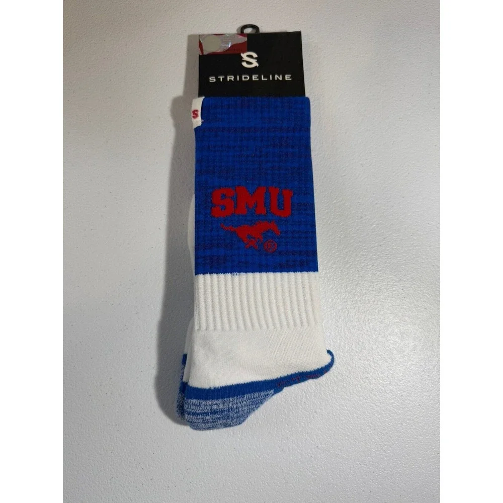 Mens Strideline SMU University Crew Socks New Sz M/L - Picture 1 of 3